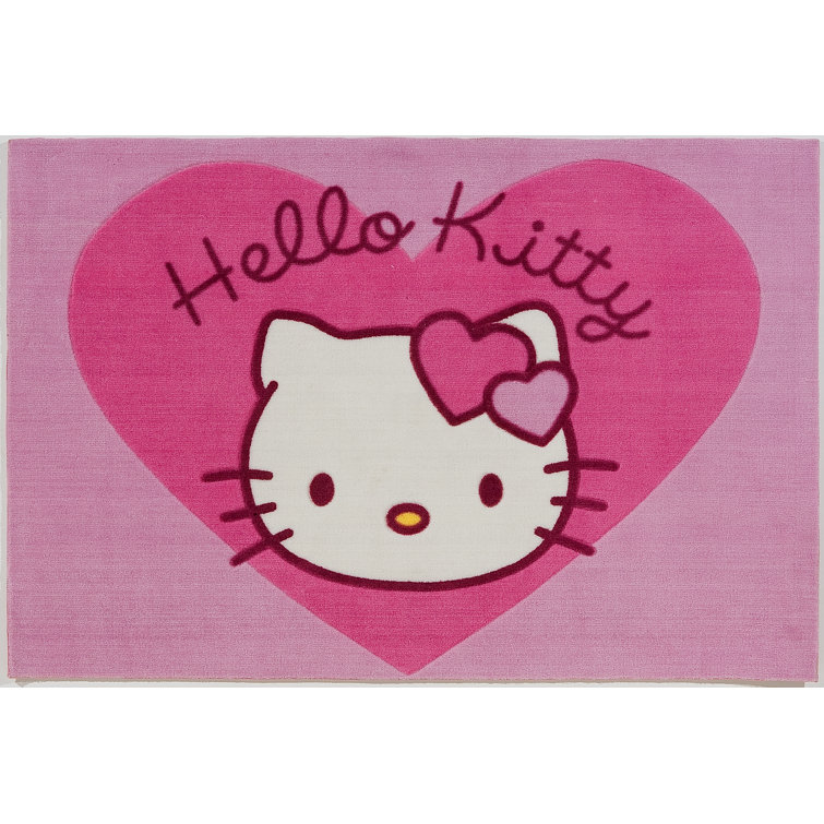 Zoomie Kids Chambery ABC Hello Kitty Tufted Pink Rug Wayfair.co.uk